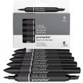thumbnail image 2 of Winsor & Newton ProMarker Set, 6 unidades, negros + licuadora, 2 of 11