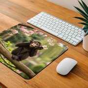 Hear No Evil Cute Monkey Mouse Pad Low Profile Gaming Mat