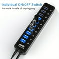 thumbnail image 4 of USB 3.0 Hub, 10-Port USB Data Hub Splitter With Separate On/Off Switch And Power Adapter USB Extender For Mouse, Keyboard, Hard Drive Or More USB Devices, 4 of 6