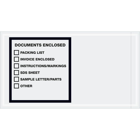 UPC: 0848109008097 | Tape Logic Transportation Envelopes Documents Enclosed 5 1/2 x 10 Printed Clear 1000/Ca PL496