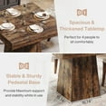 thumbnail image 4 of Finmind Square Dining Table for 4, 31.5-inch Farmhouse Kitchen Table with Sturdy Pedestal Base, Wood Dinner Table for Living Room, Vintage Brown, 4 of 9