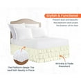 thumbnail image 3 of CCNY 12" Inch Drop Multi Ruffled Bed Skirt Short Queen Size 100% Microfiber Made Ivory Color, 3 of 6