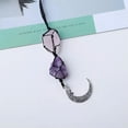 thumbnail image 4 of K-KED Natural Quartz Healing Stone Crystal Pendulum Hanger Woven Car Hanging Pendants-Amethyst + Rose Quartz Stone-5pcs, 4 of 6