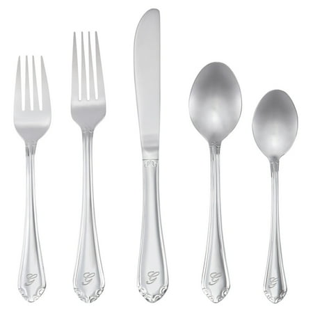 RiverRidge 46-Piece Monogrammed Flatware, Royalty Pattern