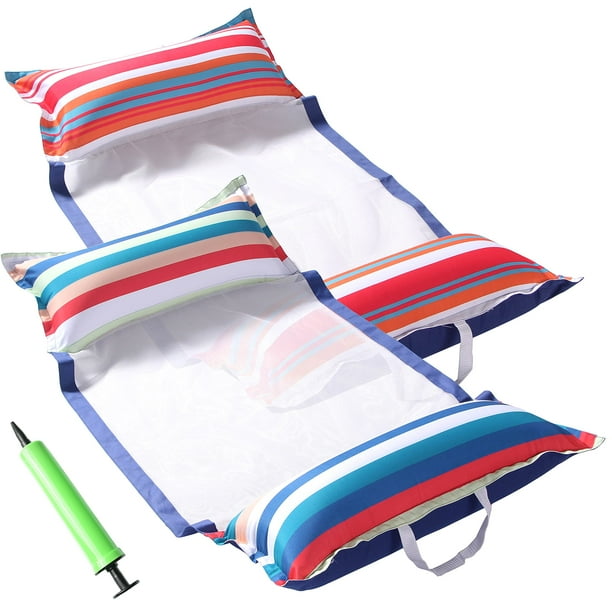 Hamacas flotantes para piscina FinduWill XL, paquete de 2 hamacas inflables