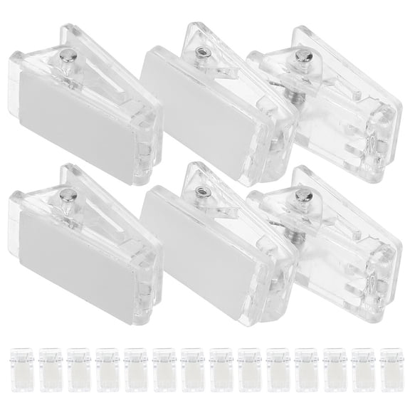 20-Pack Jumbo Transparent Self-Adhesive Paper Clips for Wall, Office, Home Organization and Document Holding