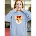 thumbnail image 2 of Royal Corgi Smiling Royal Crown Hoodie Women -Image by Shutterstock, Female Large, 2 of 4