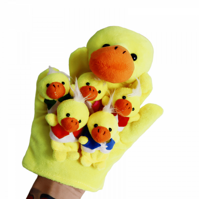 Five Little Ducks Plush Animal Hand Puppet Toys, Interactive Finger Puppet Props, Kindergarten Performance Puppets, Toys-week