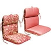 Universal Outdoor Reversible Chair Cushion, Ming Red with Stripe
