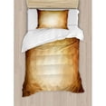 thumbnail image 3 of Tan Duvet Cover Set, Abstract Triangles in Mosaic Form Modern Geometrical Retro Graphic, Decorative 3 Piece Bedding Set with 2 Pillow Shams, Queen Size, Brown Pale Brown Tan, by Ambesonne, 3 of 3