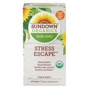 Sundown Organics - Stress Escape, 100% Non-GMO, USDA Certified Organic, 30 Tablets