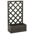 thumbnail image 4 of vidaXL Planter Flower Box Trellis Raised Bed Outdoor Planter Solid Firwood, 4 of 11