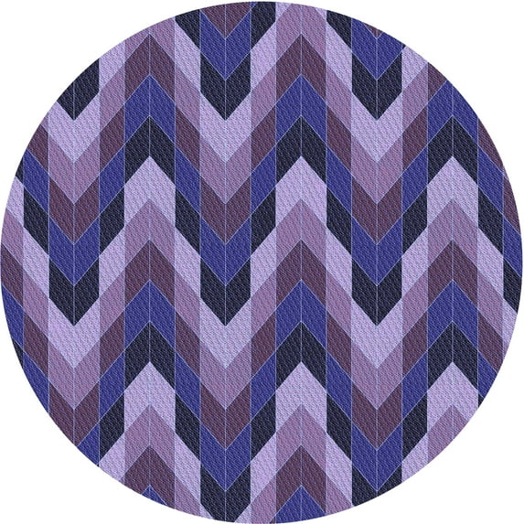 Ahgly Company Indoor Round Patterned Blue Whale Blue Area Rugs, 7' Round