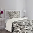 thumbnail image 3 of Ambesonne Feather Quilted Bedspread Set 2 Pcs, Monochrome Outline, Twin Size, Charcoal Grey White, 3 of 5