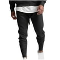 thumbnail image 2 of WREESH Men's Sweatpants Fashion Drawstring Elastic Waist Solid Color Casual Sweat Length Pants Black, 2 of 9