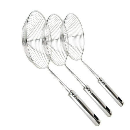 

Spider Strainer Skimmer Set Of 3 Strainer Ladle Stainless Steel Wire Skimmer Spoon With Handle For Kitchen Frying Food Pasta Spaghetti Noodle-30.5Cm 32Cm 35Cm