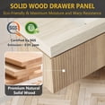 thumbnail image 2 of 48" Floating Bathroom Vanity with Sink, Solid Wood & 16mm Plywood  Composite Cabinet with Drawer & Door Bathroom Vanity, Ceramic Basin & Sintered Stone Top - White Oak White Oak Wood Grain Vanity, 2 of 7