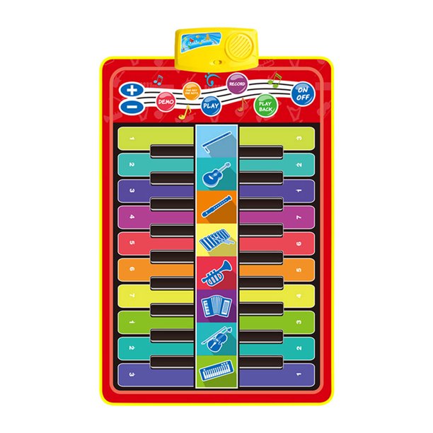 Tapete Música Piano Doble para Educación Alfombra Juego 8 Instrumentos (A4954)