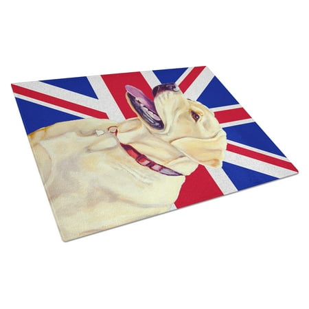 

Carolines Treasures LH9490LCB Labrador with English Union Jack British Flag Glass Cutting Board Large 12H x 16W