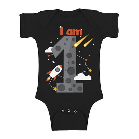 

1st Birthday Outfits - Cute Baby Boy Baby Girl Shirt - Space Rocket Romper