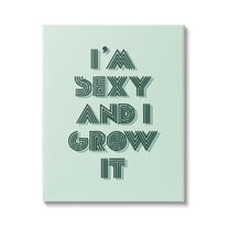 Stupell Industries I'm Sexy And I Grow It Gardening Plant Humor Canvas Wall Art, 16 x 20, Design by Lil' Rue