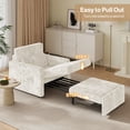 thumbnail image 3 of Noelse 3-in-1 Sleeper Chair Bed, Convertible Sofa Bed with Pull-Out Recliner, Corduroy Fabric Accent Chair, Beige, 3 of 10