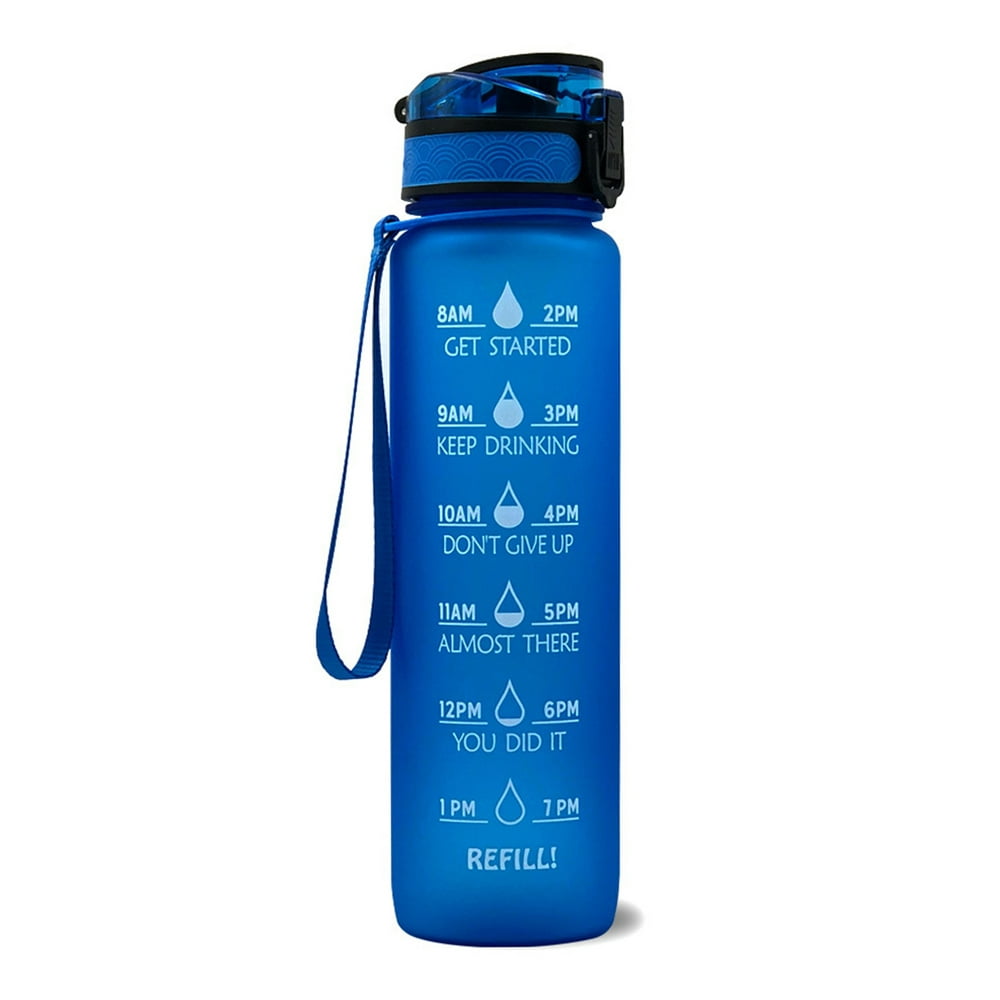 Anself Sports Water Bottle with Time Marker BPA Free