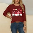 thumbnail image 5 of BLTIBY Valentines Day Shirts for Women Love Heart Printed Crew Neck 3/4 Sleeve Tshirt Holiday Loose Fit Casual Pullover Tops Red 3 4XL, 5 of 6