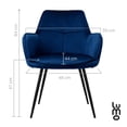 thumbnail image 3 of Set de 2 Sillas Terciopelo con Descansa Brazos para Comedor azul, 3 of 7