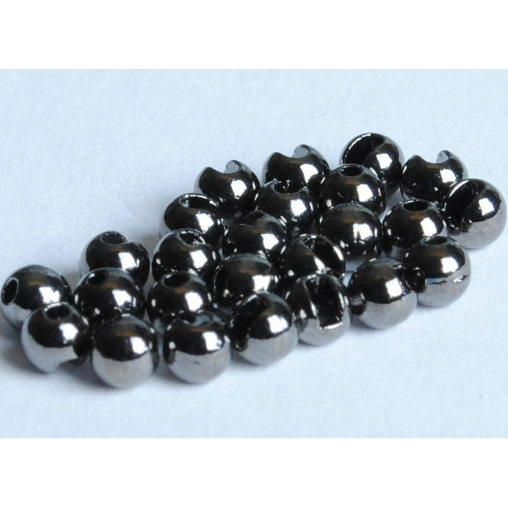 Slotted Tungsten Beads for Fly Tying 100 Pack (Black Nickel, 2.0 mm (5/64"))