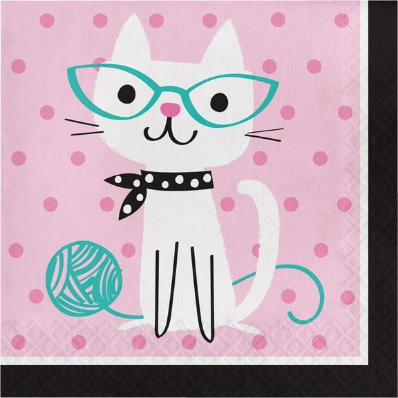 192/Case Bulk Purr-fect Cat Party Luncheon Napkins