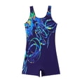 thumbnail image 3 of Wamejoo Swimsuit Women Boyleg One Piece Water Aerobic Competitive Bathing Suit (Blue, M), 3 of 9