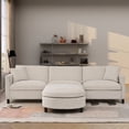 thumbnail image 2 of Modern L Shape Sectional Sofa, Modular Couch with Ottoman and Pillows for Living Room Office, 2 of 14