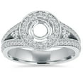 thumbnail image 1 of .55Ct Halo Split Shank Diamond Ring Setting 14K White Gold, 1 of 2