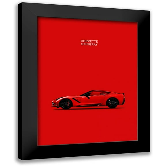 Rogan, Mark 12x14 Black Modern Framed Museum Art Print Titled - Chev Corvette-Stingray Red