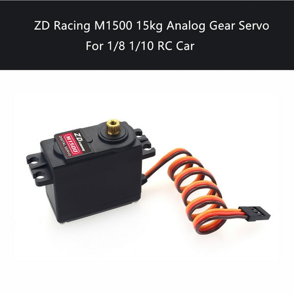 ​15kg High-Torque Servo HD-6001HB for 1/8 & 1/10 RC Cars/Trucks - Metal Gear, 6.0V (HPI/HSP/Redcat Compatible)​​ Black