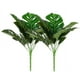 thumbnail image 2 of Artificial Monstera Deliciosa 2 Manojos Arbustos Tropicales Hojas Verdes para Luau Fiesta, 2 of 7