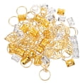 thumbnail image 1 of 100 anillos de rastas colgantes de metal, tubo para el pelo, puños creativos para el pelo, tocado delicado para peluquería casera., 1 of 5