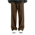 thumbnail image 1 of Pantalones de pana de color liso con bolsillos y pierna recta para hombre, 1 of 8