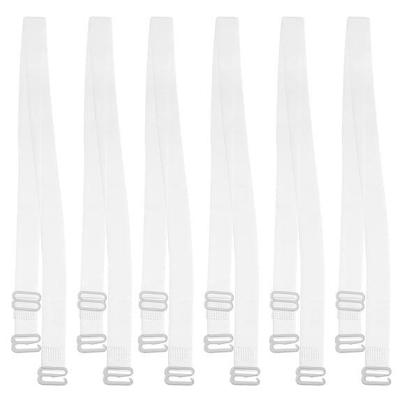 Unique Bargains 3 Pair Non-Slip Adjustable Invisible Clear Bra Shoulder Strap Transparent 10mm