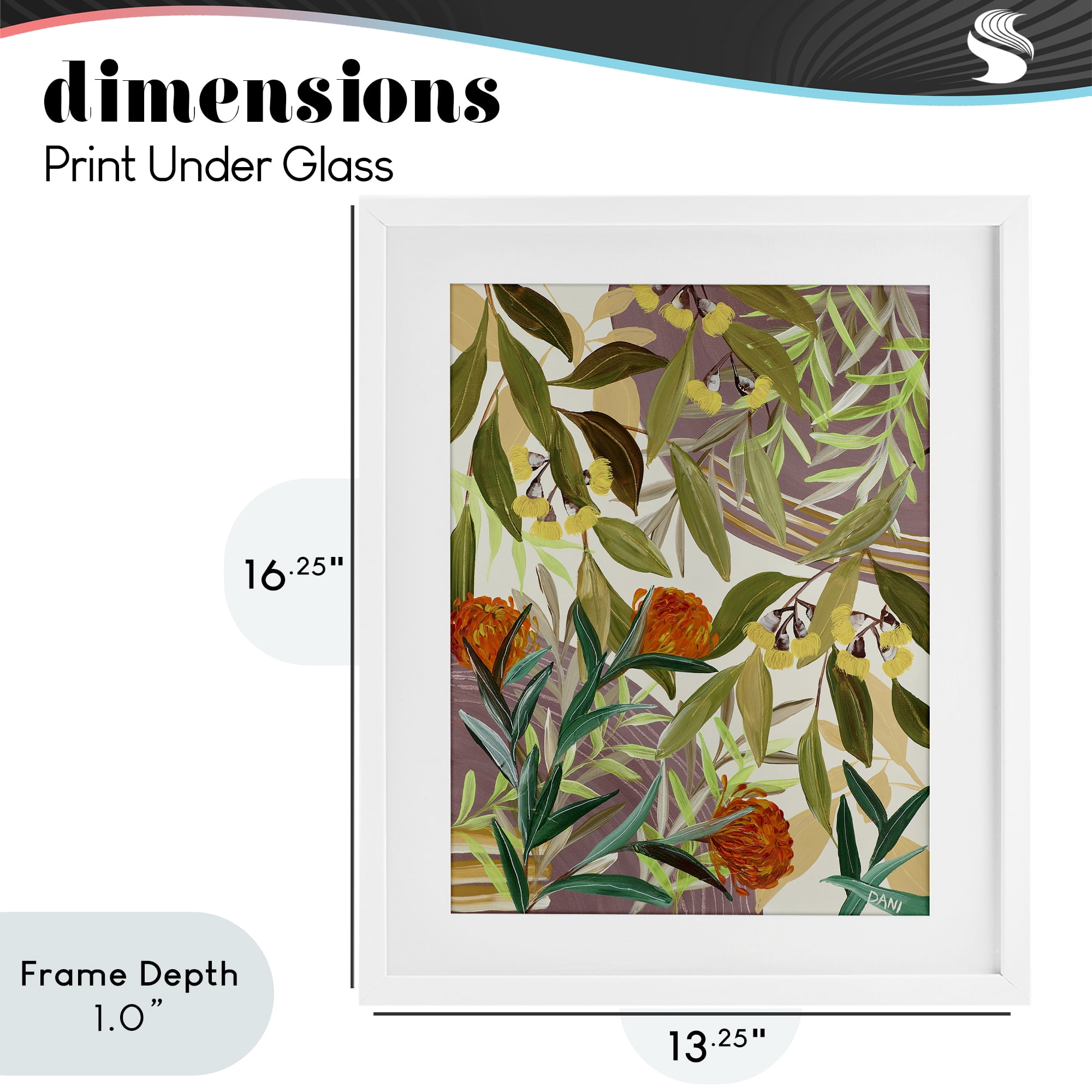 Stupell Industries Walk With Me Blooms White Framed Print Under Glass, design by Dani Heyward