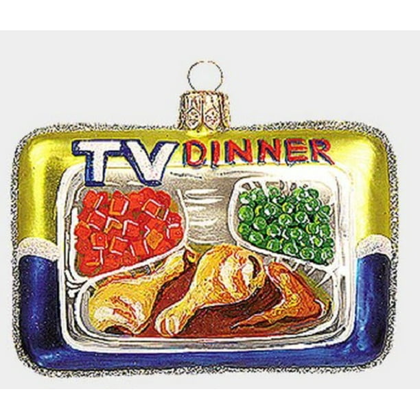 TV Dinner Food Polish Mouth Blown Glass Christmas Ornament ...