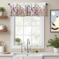 thumbnail image 2 of Colorful Flower Valance Curtain Floral Farmhouse Country Garden Window Valances Rod Pocket Short Curtains Window Treatments for Kitchen Bedroom Bathroom Laundry 56" x 16", 2 of 9