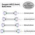 thumbnail image 2 of Glaciersei Nipple Ring Internally Threaded Nipple Barbell 14G Nipple Piercing Jewelry G23 Titanium, 2 of 5
