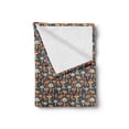 thumbnail image 2 of Mushrooms Soft Flannel Fleece Throw Blanket, Various Shapes Blots on a Dark Teal Background, Cozy Plush for Indoor and Outdoor Use, 50" x 60", Green Burnt Sienna, by Ambesonne, 2 of 5