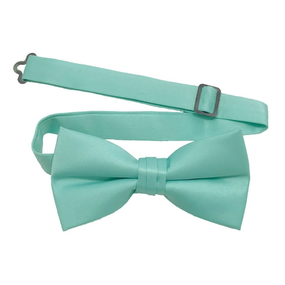 Men’s Aquamarine Formal Satin Pre-Tied Bow Tie in a Variety of Colors by Spencer J’s Signature Satin Collection