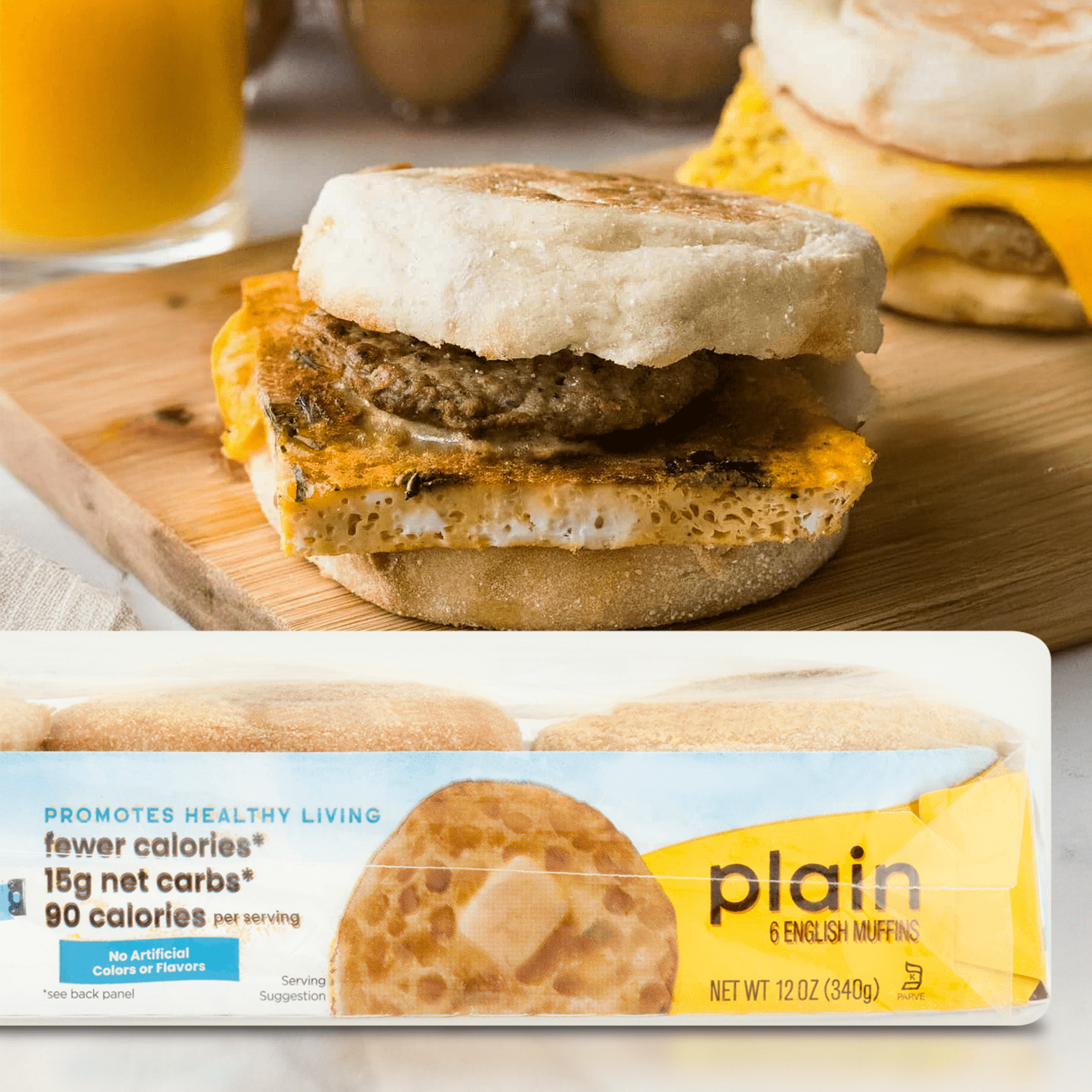 Schmidt Old Tyme 647 Low-Calorie Soft Texture English Muffins, 6 Count