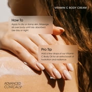Advanced Clinicals Vitamin C Body Cream for Radiant Skin. 16 OZ