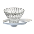 thumbnail image 1 of HARIO V60 VDGR-01-W Gotero transparente de vidrio resistente al calor, 01, para 1 a 2 tazas, blanco, fabricado en Japón, 1 of 4
