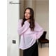 thumbnail image 3 of Suéter elegante Hirsionsan para mujer, suéteres holgados informales de moda de verano y otoño de 2024, suéter elegante rosa y blanco para mujer, 3 of 5